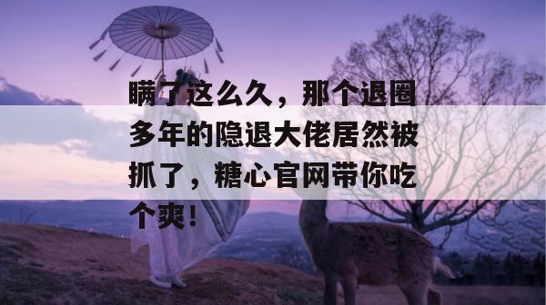 瞒了这么久，那个退圈多年的隐退大佬居然被抓了，糖心官网带你吃个爽！